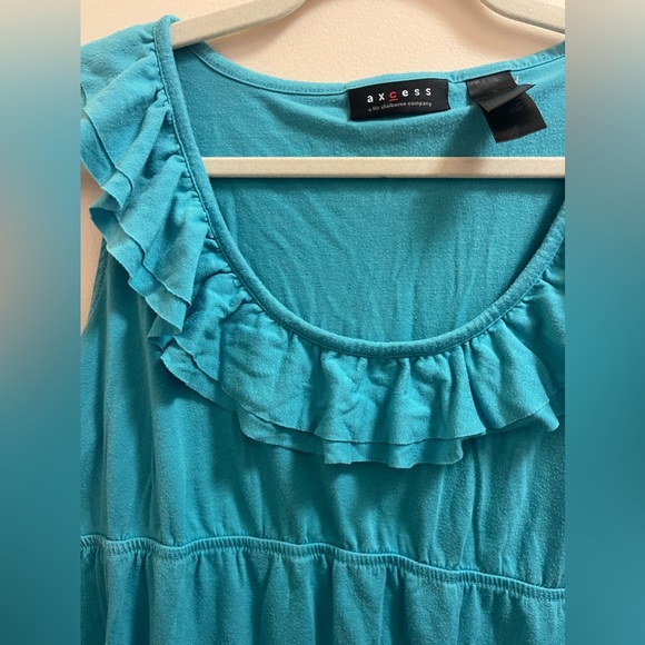 Turquoise Ruffle Tank - Picture 2 of 4